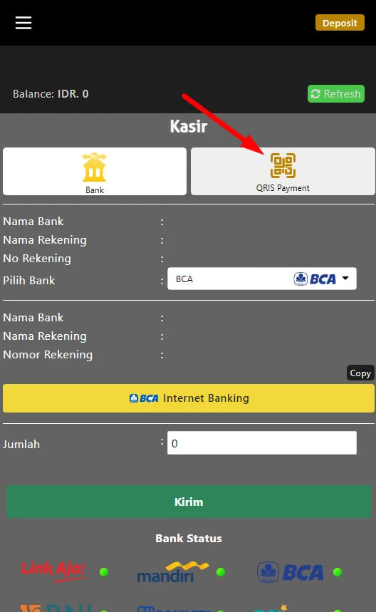 CARA DEPOSIT VIA QRIS